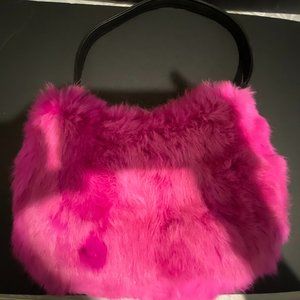 Rabbit fur handbag